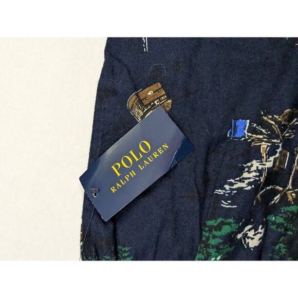 Polo Ralph Lauren Lounge Pants Mens Small Blue Flannel Fishing Pattern Pajamas - Picture 3 of 10